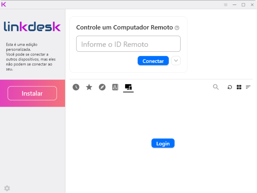 Interface LinkDesk - Controle Remoto